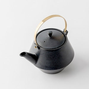 Frustum Earthenware Teapot (Black Glaze)